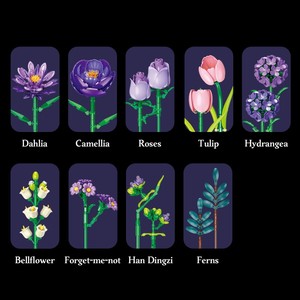 Bloques de Construcción de Flores en Flor, Ladrillos de Plástico, Plantas Decorativas, Decoración, Regalo - Product Image 4