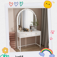 Vente en gros de table de toilette de studio pour chambre à coucher miroir de rangement simple et moderne salon de coiffure salon de beauté table de maquillage avec robe de mariée de luxe