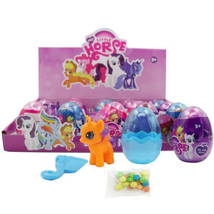 Juguete de Caballo <span class=keywords><strong>Sorpresa</strong></span> en <span class=keywords><strong>Huevo</strong></span> de Plástico <span class=keywords><strong>Grande</strong></span> para Niñas, Venta Caliente para Pascua - Product Image 1