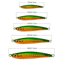 Leurre métallique de pêche à longue portée 7g-30g, appât artificiel dur pour la pêche en eau douce et salée du bar, du lucioperche et du bar de mer avec hameçons