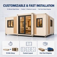 Alibaba-online-shopping Maison conteneur modulaire mobile à double aile de 10, 20, 30, 40 pieds, 4 chambres, prête à être expédiée, bureau démontable