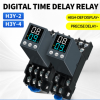 Vente directe usine Nouveau contrôleur de temporisation numérique H3Y-2 H3Y-4 alimenté DC12V DC24V 220VAC avec base Relais temporisé cyclique