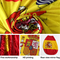 Housse de capot de voiture rembourrée en polyester de haute qualité pour l'extérieur, imprimée avec le drapeau national espagnol, pour la décoration