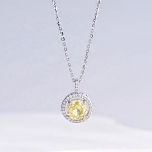 Precio de fábrica, collar de plata de ley 925 con incrustaciones de circonitas, regalo elegante, colgante de corazón colorido con circonitas para mujer - Product Image 5