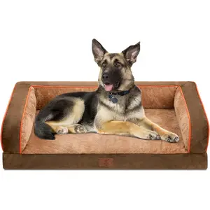 سرير الكلب للكلاب الكبيرة جداً، يمكن غسيل كنبة سرير الكلب أريكة سرير الكلب مع غطاء قابل للإزالة، زهور مقاومة للماء سرير الكلب القط الأليف T / T
