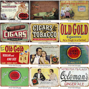 <span class=keywords><strong>Atelier</strong></span> bar mur décor métal signe Vintage cigares étain signe mur <span class=keywords><strong>plaque</strong></span> rétro tabac métal affiche cigarettes publicité affiches - Product Image 2
