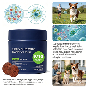 Formule Recommandée par les Vétérinaires pour Soulager les Démangeaisons Cutanées chez Tous les Types et Tailles de Chiens – Probiotiques pour Chiens Contre les Allergies et pour le Système Immunitaire – Friandises Tendres Saveur Porc - Product Image 3