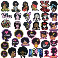 Patchs brodés thermocollants créatifs en stock d'usine, avec phrases inspirantes 'Black Girl Power' pour casquettes de camionneur et vêtements DIY