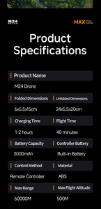 Drone aérien professionnel M24-3 8K HD avec double caméra, stabilisation EIS, transmission 6 km, temps de vol 40 min, pour rivières et lacs - Product Image 6