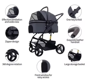 Poussette détachable pliable de voyage pour <span class=keywords><strong>chien</strong></span> Poussette pour chat Poussette Accessoires pour animaux de compagnie - Product Image 4