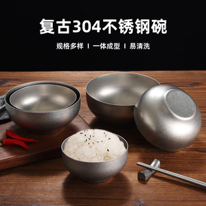 Stainless Steel Rice Bowl 33333 Durable Solid Color For Food Serving - Product Image 3
