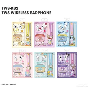 Écouteurs sans fil TWS-K82 BT 5.4 avec pendentif porte-clés Sanrio et étui de protection en silicone - Product Image 4