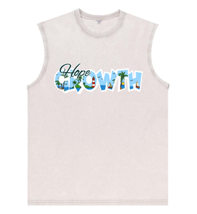 Débardeur noir délavé à l'acide avec motif graphique lettres 'Beach Lighthouse Palm Hope Growth Fill', haut d'été, entrepôt américain - Product Image 6