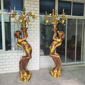 Luxe Levensgrote Antieke Gouden Bronzen Standbeeld <span class=keywords><strong>Lamp</strong></span> Bronzen Sculptuur <span class=keywords><strong>Lamp</strong></span> - Product Image 6