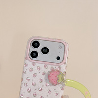 Étui de téléphone à motif fraises à pois pleine surface pour iPhone 18 17 16/15/14/13 Pro Max, coque de protection, livraison gratuite