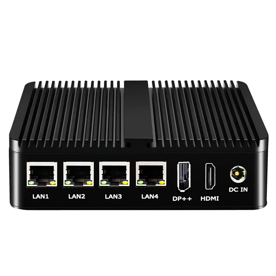 Eglobal 12th Gen 2.5G Firewall Router N100 J6426 4x i225-V LAN 2 * COM RS485 RS232 Mini PC senza ventola industriale 2x4K OPN sense