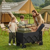 Chariot de Vente Professionnel avec Auvent et Table Pliante, Chariot Roulant Pliable pour Vente Ambulante et Activités Extérieures