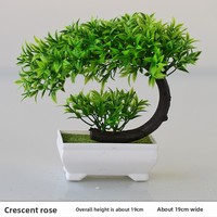 Plante artificielle en pot de lotus bonsai, décoration de bureau intérieure, centre de table en plastique de 19 cm pour tables basses