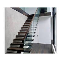 Nouveau design Escalier en métal enduit de poudre blanche Système d'éclairage LED Mono Stringer Escaliers pour l'intérieur