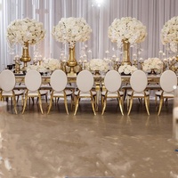 Table de mariage avec plateau en verre, décoration de table de mariage, table des mariés