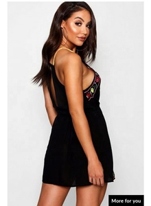 Mini robe brodée noire tendance et Sexy, tunique élégante pour femme, style bohème, tenue de fête, 35 # - Product Image 3