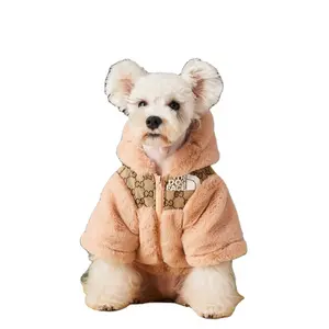 S-2XL luxe célèbre marque vêtements pour animaux de compagnie concepteur le chien visage veste Yorkshire français taureau chien hiver manteau de fourrure