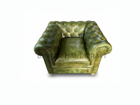 Canapé Chesterfield classique traditionnel de qualité supérieure avec design convertible en cuir véritable, confort luxueux, pieds en bois massif