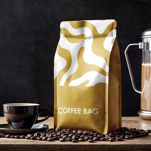 Bolsas de Café Personalizadas de Plástico Resistente con Fondo Plano Negro, Tamaño Personalizado, con Bolsas con Válvula y Cierre Hermético - Product Image 2
