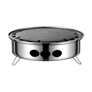 Ensemble de barbecue portable 2-en-1 au charbon de bois avec plaque de cuisson antiadhésive et grille métallique, barbecue de table sans fumée pour la maison et le camping - Product Image 6