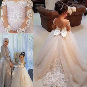 ML001 AliExpress para Comercio Exterior, Vestido de Novia para Niñas Europeas y Americanas, Vestido de Encaje para Cumpleaños, 100% Algodón, Estilo Capilla - Product Image 6