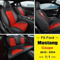 Housse de siège de voiture sur mesure pour Ford Mustang 2015-2024, cuir, ensemble complet, cinq sièges, protection, cuir Napa