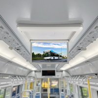 Écran publicitaire LCD pliable de 18,5 pouces pour plafond, moniteur de toit fin pour bus et train, vente en gros OEM d'usine