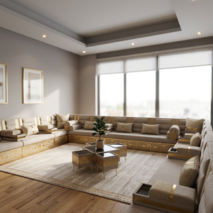 Conjunto de Sala de Estar Tradicional Árabe Majlis |   Tela Plegable Extensible Modular |   Personalizable |   Envío Gratuito a Todo el Mundo - Product Image 3