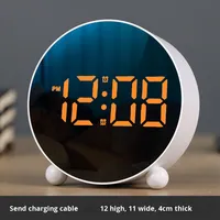 Jam Alarm elektronik Digital, jam Alarm elektronik Digital dengan fungsi Snooze, pengaturan mudah, tampilan LED, kekuatan USB, Volume dapat disesuaikan, kantor