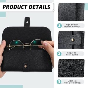Wholesale Custom Glasses <b>case</b> Custom logo Luxury PU Leather <b>Sunglasses</b> Pouch Portable Dust-proof <b>Sunglasses</b> Storage <b>case</b> - Product Image 4