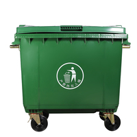 Poubelle d'assainissement verte 660 litres grande poubelle de camion à benne basculante municipale poubelle en plastique extérieure épaissie