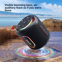 Altavoz Portátil Zealot M1 de 30W, 5.4 Pulgadas, Luces RGB, Resistente al Agua IPX6, Batería de 6000mAh, Ranura para Tarjeta TF, para Casa, Viajes y Exteriores