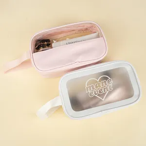 Waterproof Clear Transparent Beauty Toiletry PVC Custom Cosmetic Clear Makeup Bag For Travel