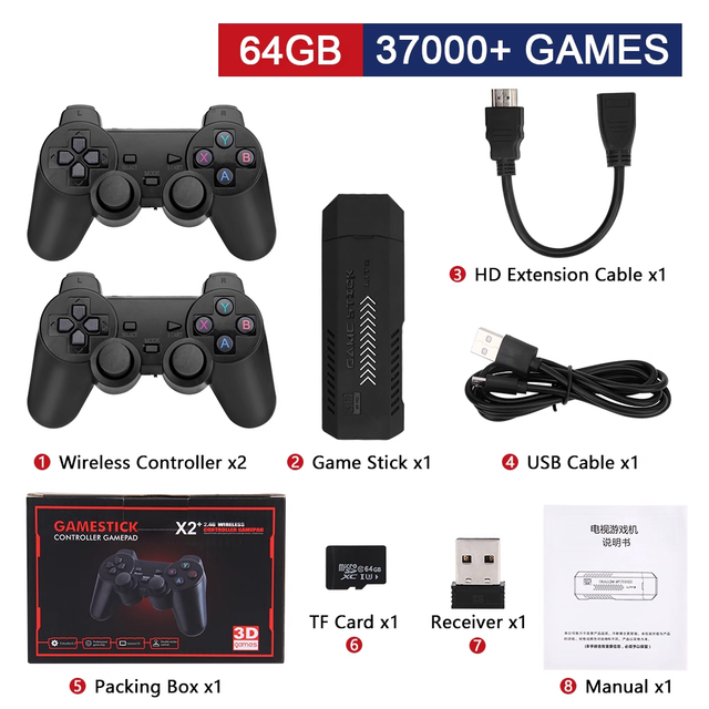 X2 PLUS Best Selling TV Game Console with 35000+ Games 2.4G Wireless Controller Nuovistar