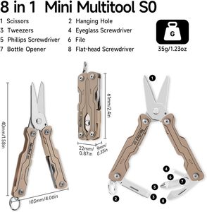 Ciseaux micro mariniers NexTool S0, mini-outil multifonction porte-clés dentelé 8-en-1, léger, pour EDC, voyage, extérieur, usage quotidien, homme, bricolage - Product Image 2