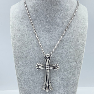 Chrom Heart Cross hanger kettingen mannen punk sport stijl roestvrij staal lange schakelketting vintage retro mode trendy cadeau - Product Image 3