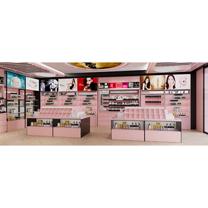 Nouveau magasin de cosmétiques idéal étagères présentoir rose <span class=keywords><strong>vitrine</strong></span> cosmétique robuste cosmétiques présentoir multicouche - Product Image 2
