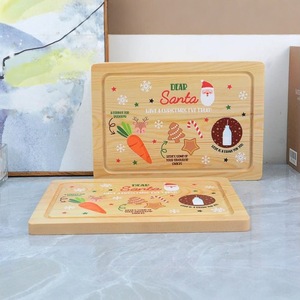 Planche à découper en bambou Jiechen Crafts 35,5x27,9cm, double face, en bois, pour la préparation des aliments en cuisine - Product Image 2