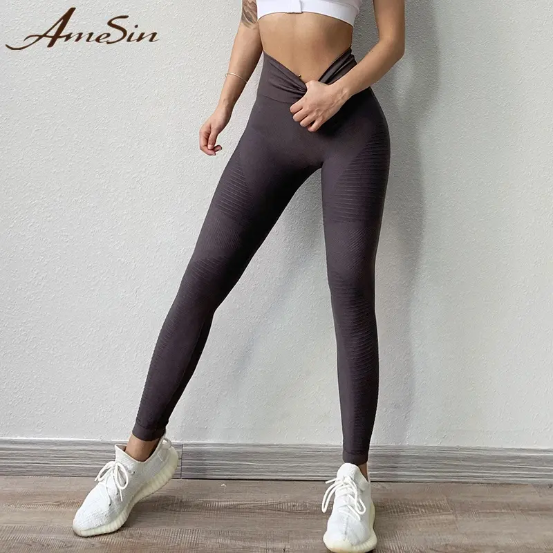 Leggings anticellulite AMESIN nessun cattivo odore Leggings senza cuciture pantaloni Yoga Leggings donna matura