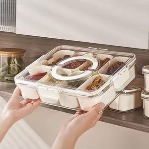 Thiết Kế Riêng Nhà Bếp Di Động Kín Snack Hộp Lưu Trữ Với Divider Nhựa Veggie Phục Vụ Khay Với Nắp - Product Image 3