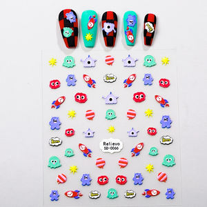 5D En Relief Nail Art Autocollants Blanc Lily Valley Tulipe Dreamcatcher PET Matériel Gel Polonais Fleur De Mariage Gravé Curseur Conseils - Product Image 3