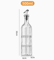 Distributeur d'huile en verre 500 ml anti-fuite pour huile d'olive, vinaigre, liquides aromatisants et spiritueux