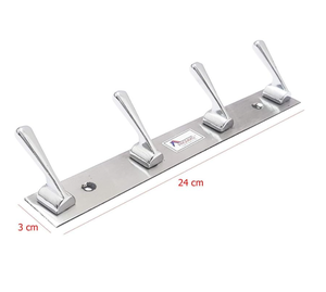 4 Pin Stainless Steel Cloth <b>Hook</b> SS202 Wall Mount Heavy Duty Rust Resistant Door Hanger for Bathroom <b>Kitchen</b> Home Use - Product Image 3