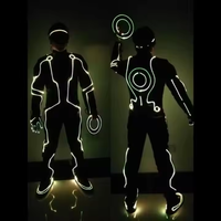 Costume LED Tron - Costume de danse lumineux à la mode pour adultes, imprimé pour les spectacles de danse de salon, les DJ, les scènes de discothèque