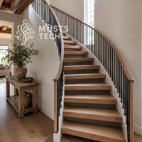 Escalier Courbé Sur Mesure de Luxe Moderne et Artistique, Fabrication Directe Usine